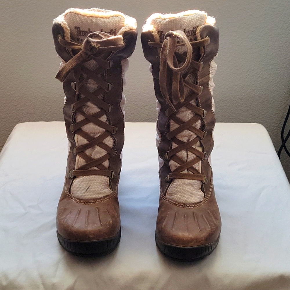 TIMBERLAND, earthkeepers, Mt. Holly tall lace up duck boot, taupe, size 6 - Picture 4 of 7